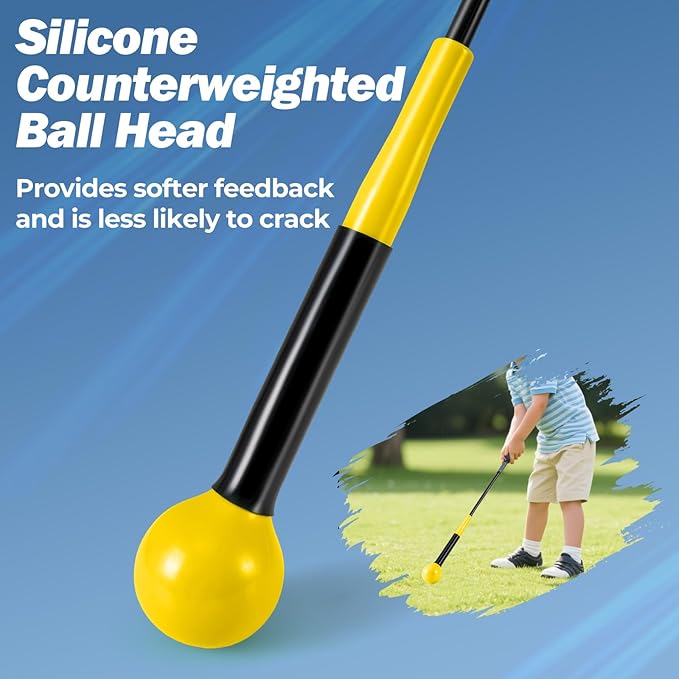 Tangkula Golf Swing Trainer, 47"/40"/31.5" Warm-Up Golf Practice Training Aid with Weighted Head for Grip, Rhythm, Flexibility, Balance, Tempo & Strength, Indoor Outdoor Golf Swing Corrector