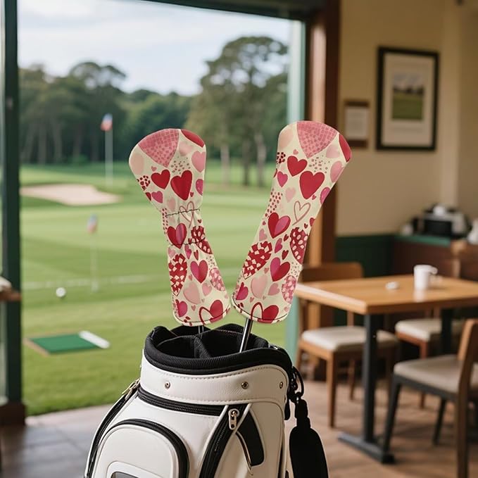 Golf Club Head Covers for Club Protective, Waterproof PU Leather Driver Fairway Wood Hybrid Head Cover