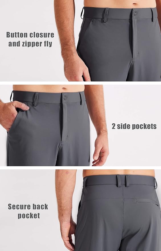 Libin Men's Golf Pants Joggers Lightweight 3 Pockets Slim Fit Soft Stretchy Tapered Work Dress Athletic