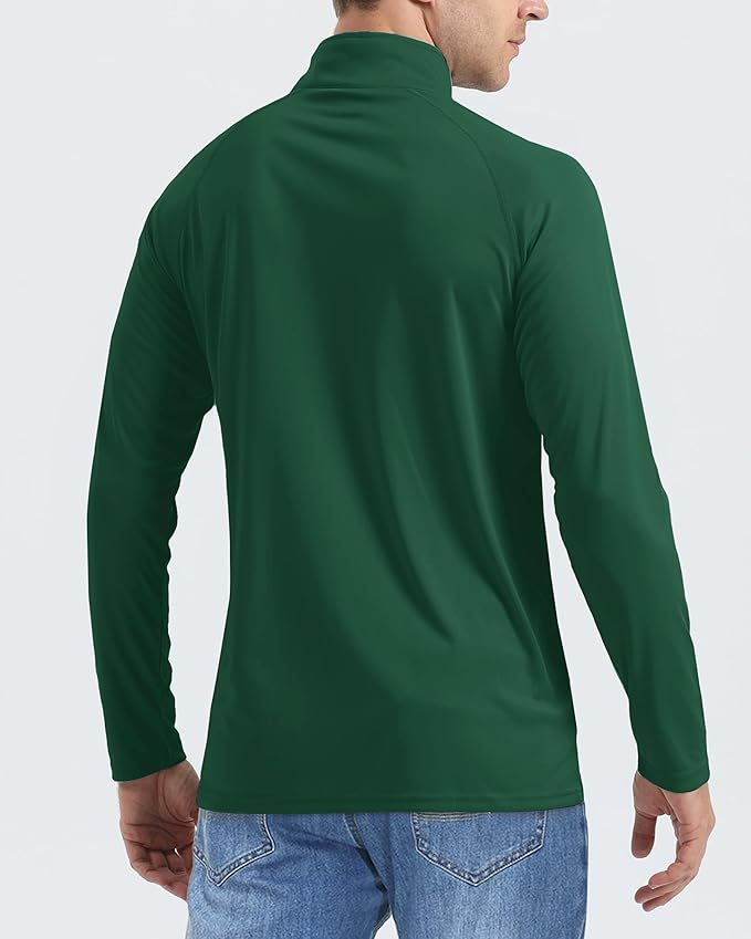 Boladeci Men's UPF 50+ Sun Shirts 1/4 Zip Long Sleeve SPF UV Protection Lightweight Quick Dry Quarter Zip Golf Shirts
