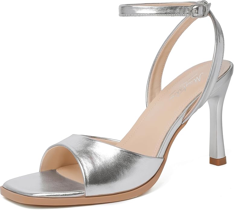 Mostrin Strappy Heels for Women Square Open Toe Lace Up Heeled Sandals Ankle Strap Sexy Stiletto High Heels for Party, Prom, Dating, Wedding