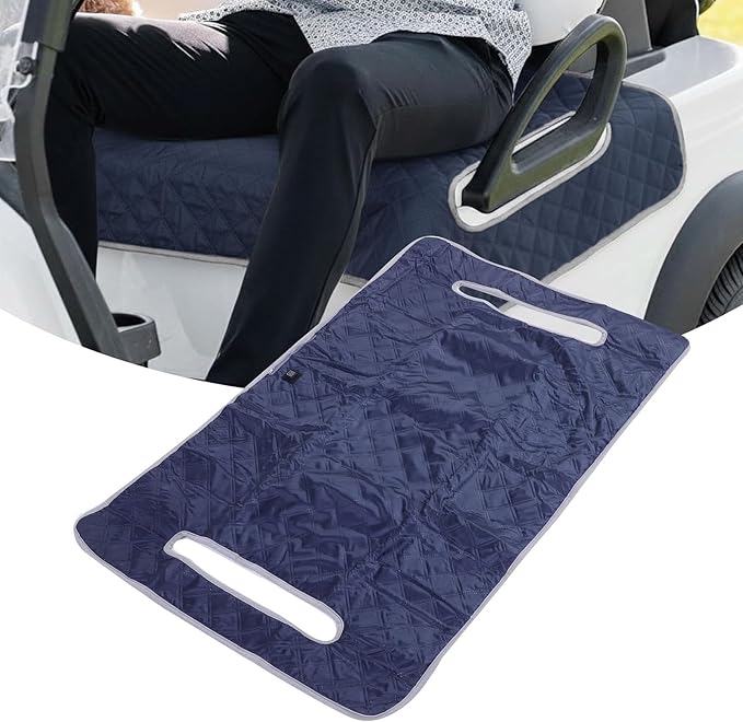 Asixxsix Heated Golf Cart Seat Cover, 51.97x31.50 inch USB Type C 4 Zone Heating Water Proof Washable Plush Seat Towel Blanket Warmer for 2 Person, All Weather Outdoor Use