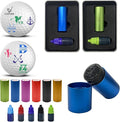 Custom Golf Ball Stamp with Ink & Storage Tin - Personalized Text/Logo Waterproof Reusable Golf Ball Marker Set, for Men, Dad, Husband, Father's Day, Christmas, Retirement Gifts for Golf Lovers
