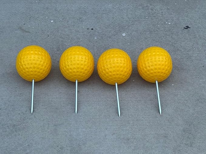 Sandbaggy Plastic Tee Markers for Golf Course (UV Resistant) - Steel Spike - Safety Caps Included