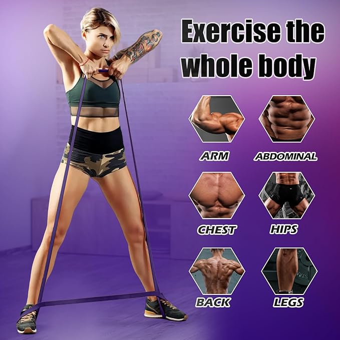 WHATAFIT Resistance Bands,Pull Up Assist Bands Set with Handles, Exercise & Workout Bands with Door Anchor for Men & Women – Home Fitness Equipment for Strength Training, Stretching