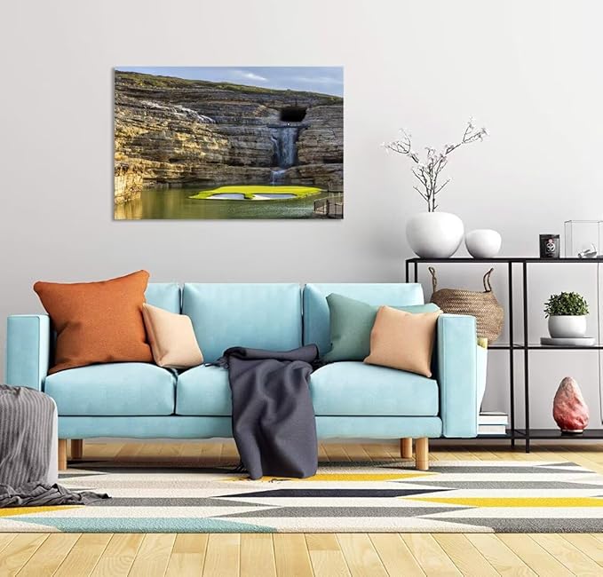 chenchenArt Payne's Valley Golf Course 19th Hole Wall Art for Living Room Bedroom Bathroom Home Decorations Golf Course Picture Poster Canvas Prints Modern Artwork Framed Ready to Hang(28''H x 44''W)