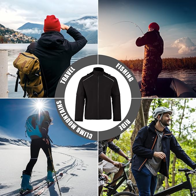 K.E.J. Golf Rain Jacket for Men Waterproof Raincoat Lightweight Jacket Golf Suit for Hiking Cycling Running Camping Traveling