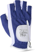 Mesh Half Golf Glove for Women – Premium Cabretta Leather Palm, Breathable Mesh Back, Half-Finger Design Ladies Golf Glove for Enhanced Grip & Comfort