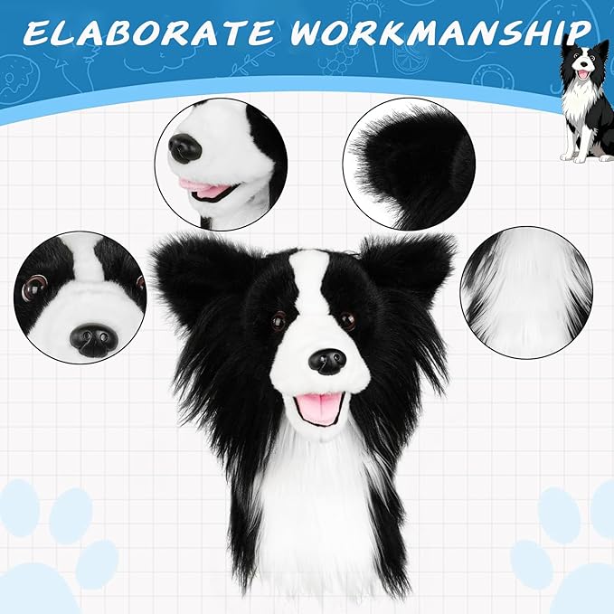 Craftsman Golf Golden Retriever Yorkshire Terrier Bernese Mountain Dog Border Collie Soft Cute Soft Plush Animal Driver Wood Headcover Head Cover Travel Protector Gifts for Men Women