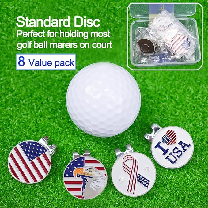 Golf Ball Markers with Magnetic Hat Clips Assorted Patterns Value Gift Set Mark Golf Divot Tool Accessories, Golf Ball Markers with Hat Clips Sets for Men Women Kids Gifts.