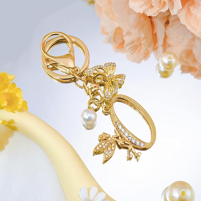 Initial Keychain Bag Charm Women Purse Charms for Handbags Accessories Charm for Wallet Butterfly Pendant for Girls