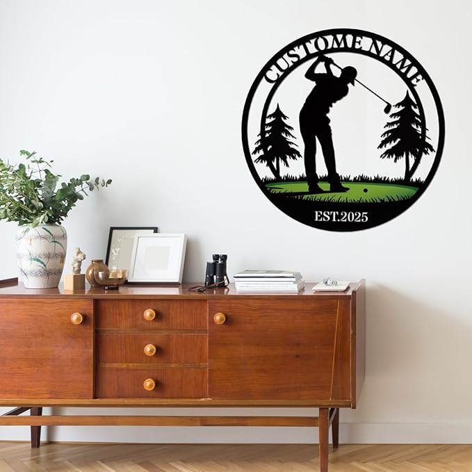 Personalized Golf Metal Wall Art, Vintage Golf Wall Decor, Custom Signs Outdoor Metal, 19th Hole Home Decor for Man Cave Garage Bar Club, Personalized Gifts for Men Dad Father