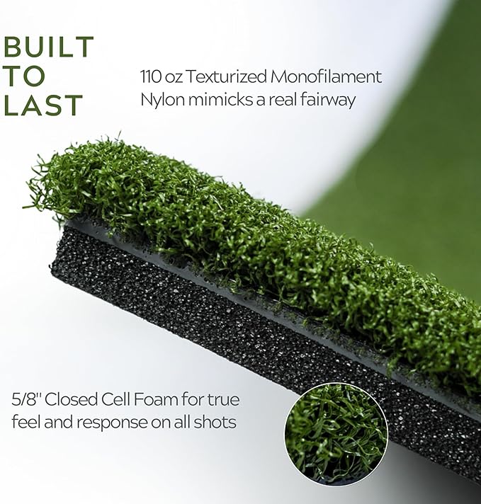 The Original Country Club Elite® by Real Feel Golf Mats® 10”X30” Hitting Strip | Heavy Duty Commercial Practice Mat | Accepts A Real Tee | Swing Down and Through | Indoor/Outdoor