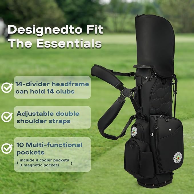 Golf Stand Bag - Lightweight Golf Bags for Men & Women, Standing Golf Bag Holds 14 Golf Clubs - 14-Way Dividers with Premium Materials & Magnetic Pocket