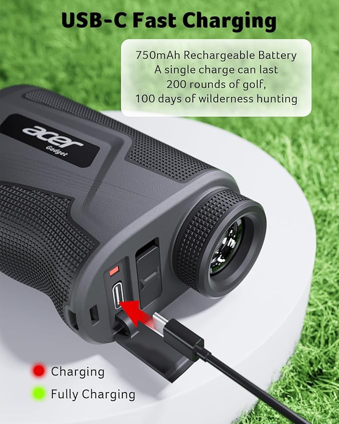Acer Gadget Golf Rangefinder with Slope - 800/1200Yards Range Finder for Hunting, 6X Magnification with Flag Pole Locking Vibration, Rechargeable Battery with Magnet Stripe, Golf Accessories for Men