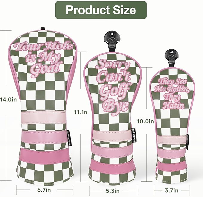 Craftsman Golf Club Cover Golf Head Cover for Driver Fairway Hybrid/Utility Woods Headcover Set Putter Head Cover for Mallet Blade DF3