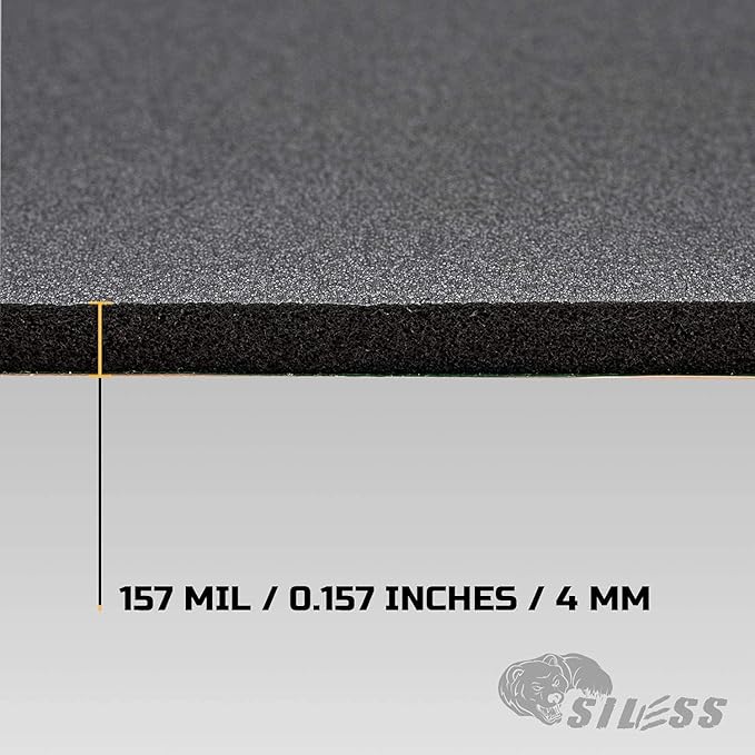 Siless Liner 157 (4 mm) mil 9 sqft Car Sound Deadening Closed Cell Foam & Heat Insulation mat - PE Foam Sound Deadener Material & Heat Barrier