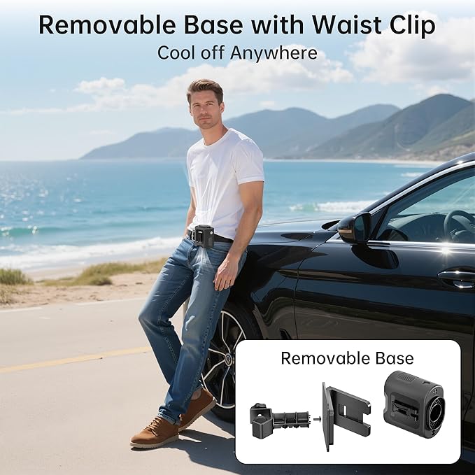Car Fan Rechargeable, 14500mAh Battery Powered, Max 67Hrs Car Cooling, 5 Powerful Speed Car Seat Fan with LED Light, 360° Rotatable, Air Circulation for Car, Sedan, Vehicle, Van, Truck, SUV, RV