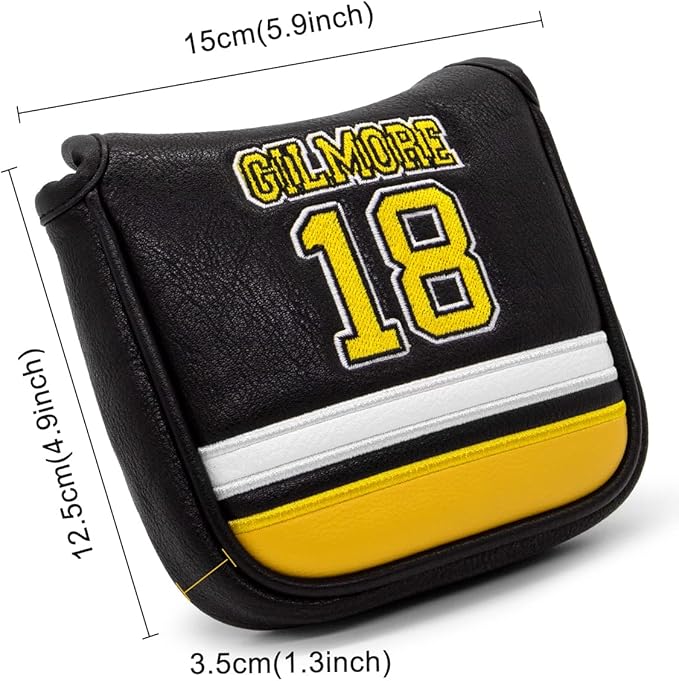 Golf Headcovers Happy Gilmore Golf Club Head Covers Advanced Embroidery Premium Leather Driver Headcover Fairway Wood Covers Hybrid Head Covers, Golf Mallet Blade Putter Cover