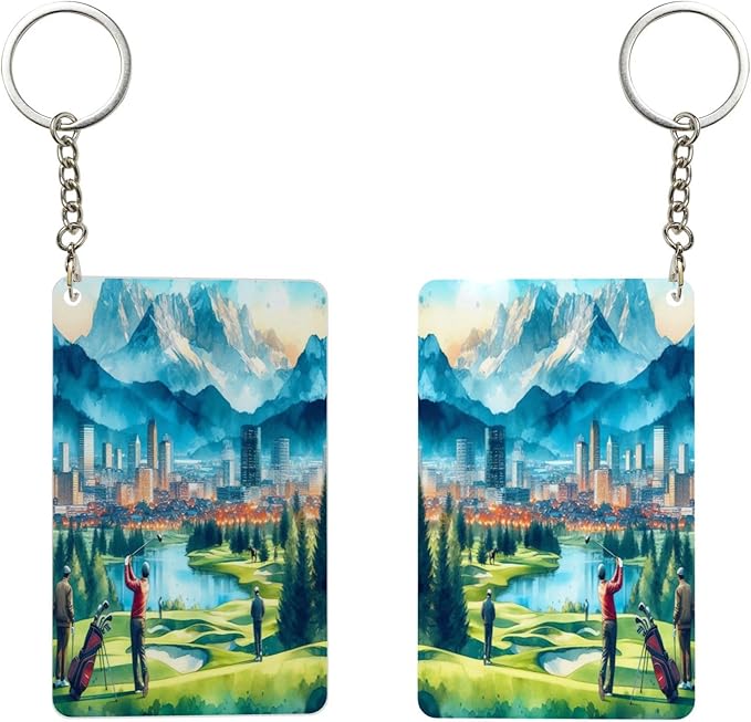 Keychain - Rectangular Acrylic Keychain Daily Key Ring Car Key Fob Holder 2X3 Inch
