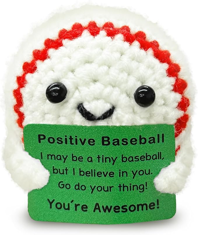 Funny Crochet Mini Baseball Gift for Baseball Lovers,Birthday Gifts for Men Women Baseballs Players Emotional Support Crochet