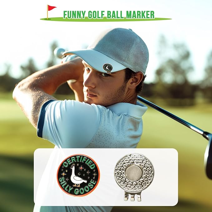Funny Certified Goose Golf Ball Marker, Unique Magnetic Hat Clip for Golfers, Cool Golf Accessories for Men Women Golf Lovers