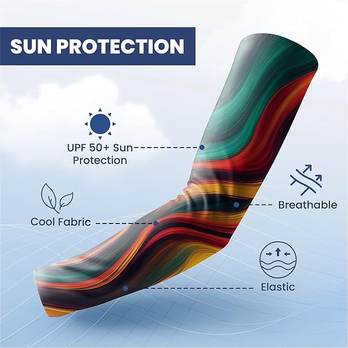 Cooling Arm Cover For Men & Women - Uv Sun Protection Arm Sleeves For Driving Golfing Fishing Cycling Hiking (L)