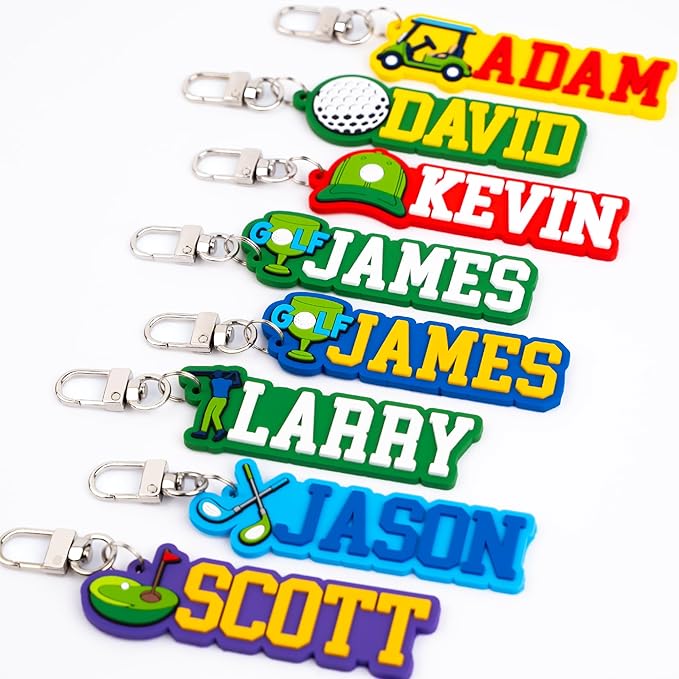 Personalized Sports Golf Keychain – Custom Name Tag, Bag Tag, Luggage Tag – Gift for Kids, Coaches, Teams