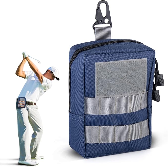 Golf Balls Bag,Molle Golf Tees Holder Pouch For Golf Rangefinder Storage,Zipper Golf Accessories Bag for Men And Women