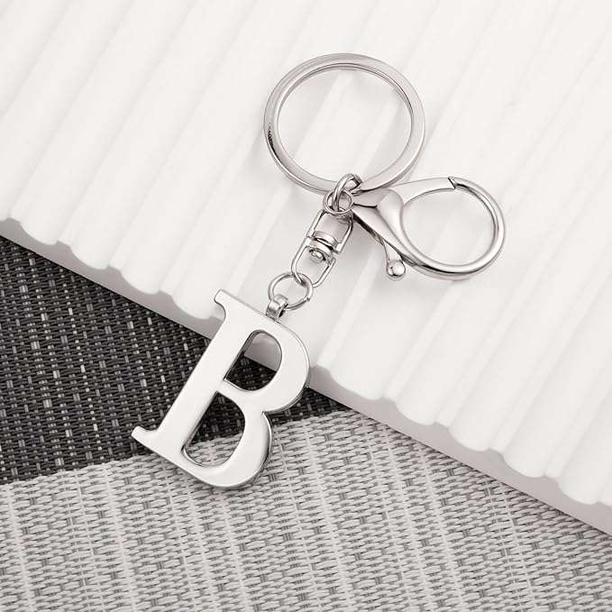 LAXPICOL Gold Letter A-Z Keychain for Women Bag Charms Purse Charms For Handbags Metal Alphabet Initial Letter Keychain