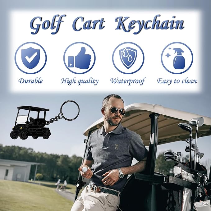 Golf Cart accessories Keychain，Keys To The Golf Cart Accessories Retro Metal Keychains for Golf Lovers Players