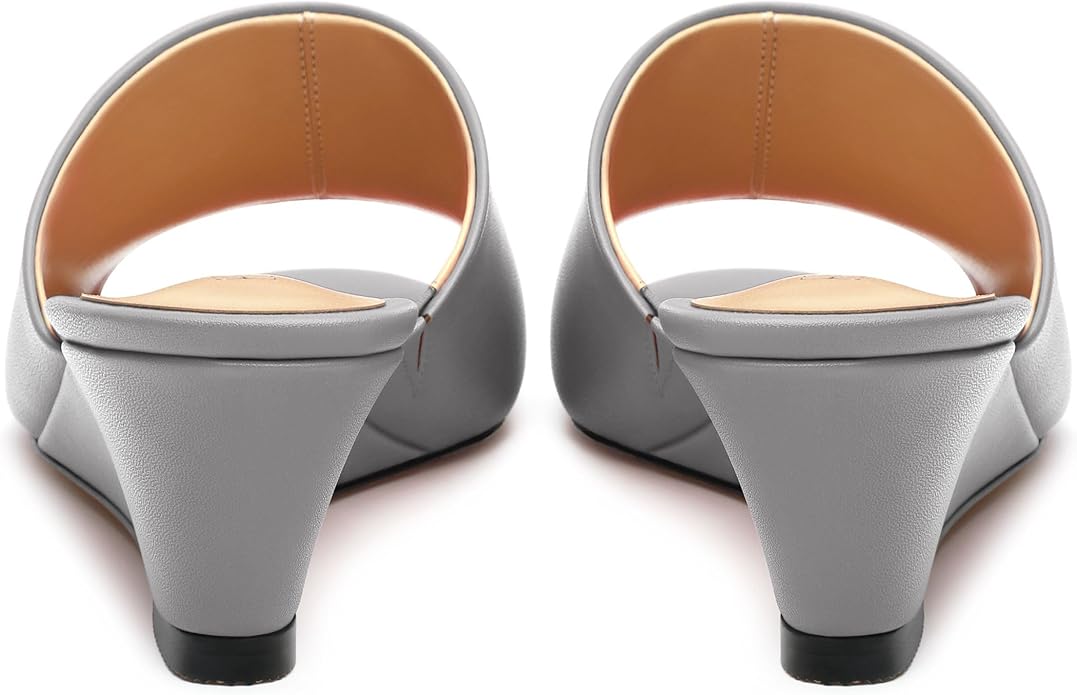 Wedge Sandals for Women Open Toe Wedge Heels Womens Matte High Heel Sandal Round Toe Heeled Wedge Sandals Slip on Casual shoes 2 inch
