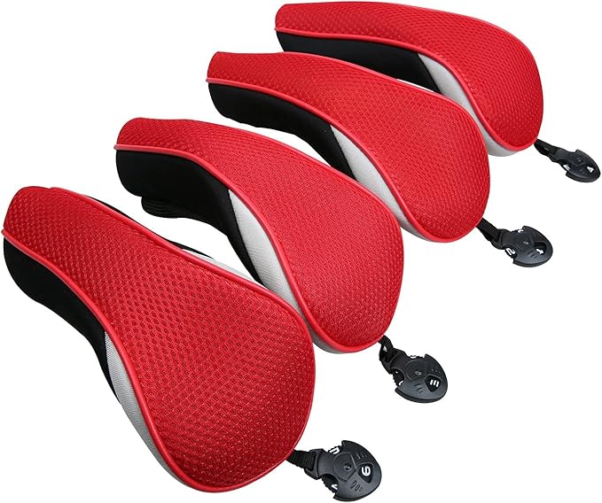 Sword &Shield sports Golf Hybrid Club Head Covers Set of 4 with Interchangeable No. Tag UT Cover