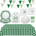 Golf Party Decorations Include Plates, Napkins, Forks, Banner, Tablecloth — Sports Birthday or Baby Shower Golf Birthday Decorations, Serves 24
