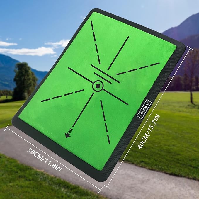 Golf Hitting Mat – Swing Path Feedback Trainer with Durable Rubber Base & Replaceable Turf for Indoor or Outdoor Practice