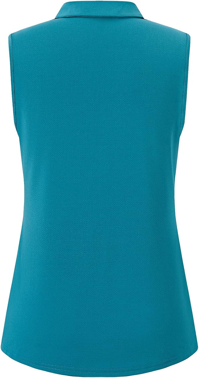 Womens Sleeveless Golf Polo Shirts Lightweight Tennis Sport Tops
