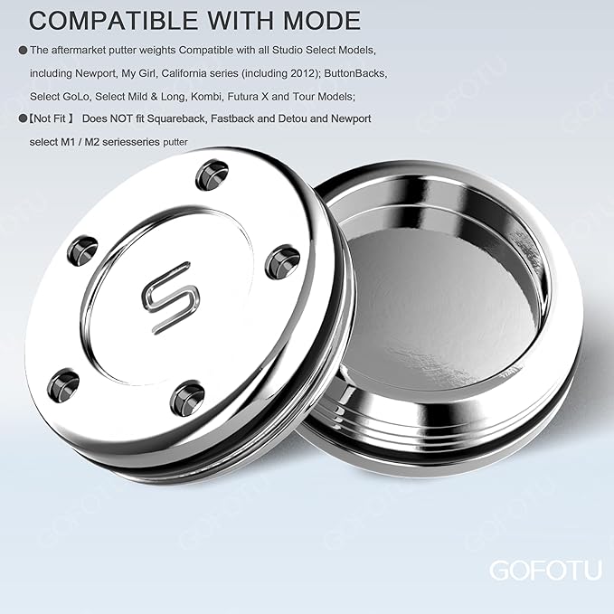 Golf 2pcs. 5g/10g/15g/20g/25g/30g/35g/40g/45g Choice Weight Golf Custom Putter Screws Weights Compatible with Titleist Scotty Cameron Golf Club Heads Putters Newport