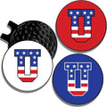 Wolf Golf Towels Golf Ball Marker Hat Clip | USA Monogram | 1 Magnetic Clip + 3 Ball Markers | Patriotic Golf Accessories for Men & Women