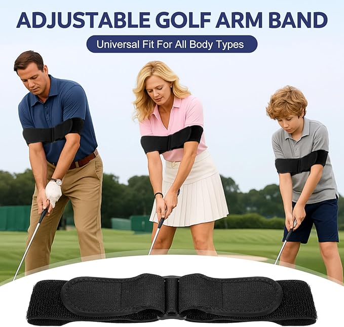 Soulchen 2 Pcs Adjustable Golf Swing Trainer Correcting Arm Band 2025 Innovative Golf Training Aid Fix Chicken Wing Enhance Muscle Memory for All Skill Levels for Right and Left Handed Size Fits Most