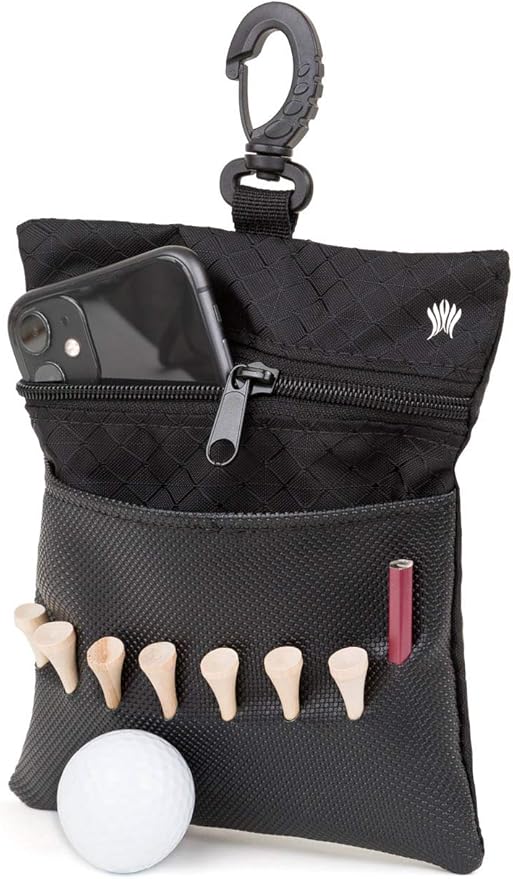 Golf Tee Bag - Store Your tees, Golf Balls, scorecard, and Pencil. Great Gift for Golfers!