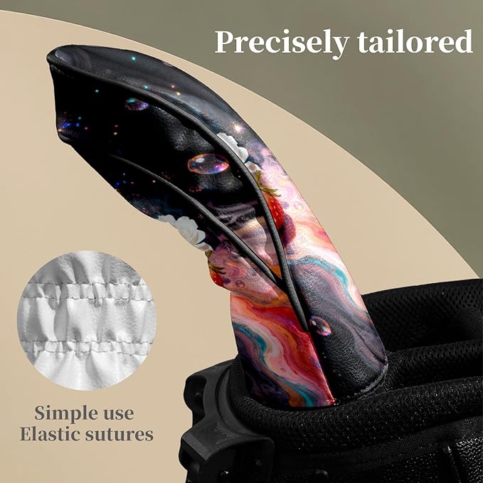 Golf Head Covers Leather Driver Headcover, Premium Golf Club Covers with Anti-Scratch Lining 1/3/5 Wood Head Covers for Golf Clubs for Women Men