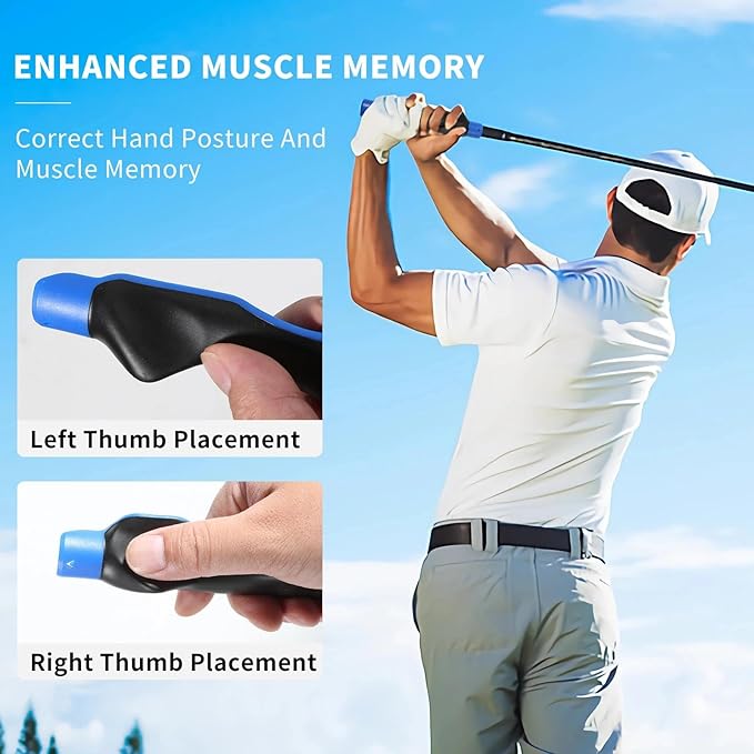 Golf Grip Trainer for Right-Handed Players, Swing Training Aid for Improving Grip Position and Swing Form, Suitable for Beginners and All Skill Levels