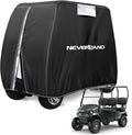 NEVERLAND Golf Cart Cover - Waterproof Golf Cart Covers - Fits for Yamaha Golf Carts EZ GO Club Car - Outdoor Windproof Sunproof (Black, Fit for 2+2/4 Passenger Cart)