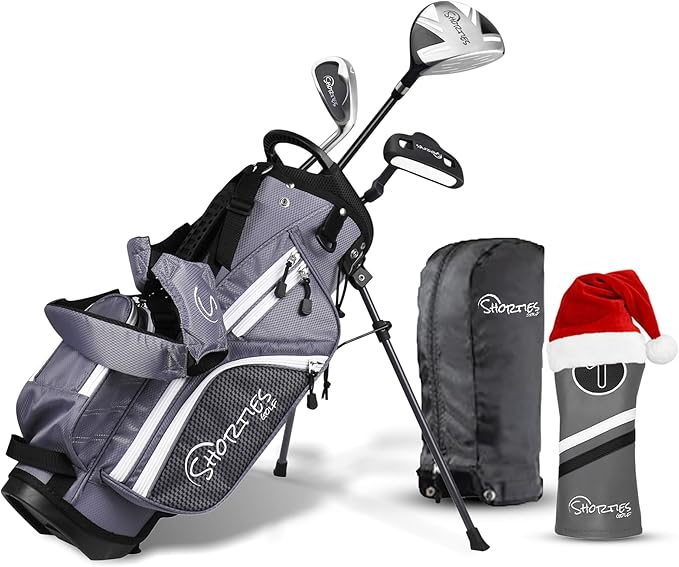 Shorties Golf - Kids Golf Club Set | Perfect for Toddler Golfers and Kids 34"-38" Tall | EasyCarry Stand Bag | Driver, 7-Iron, Putter, Headcover, and Rain Cover