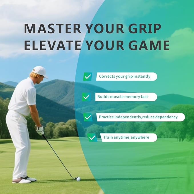 Golf Grip Trainer, Golf Training Aid for Enhance Grip Strength and Swing Technique for Superior, Grip Trainer GolfClub to Help Train Correct Hand Position, Portable and Durable