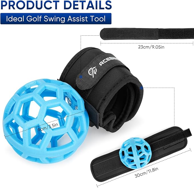 Golf Swing Trainer Ball, Smart Ball Golf Training Aid Golf Trainer Ball, Golf Swing Trainer - Practical Golf Training Equipment for Golf Intelligent Ball for Beginner, Golf Wrist Strap Training Ball
