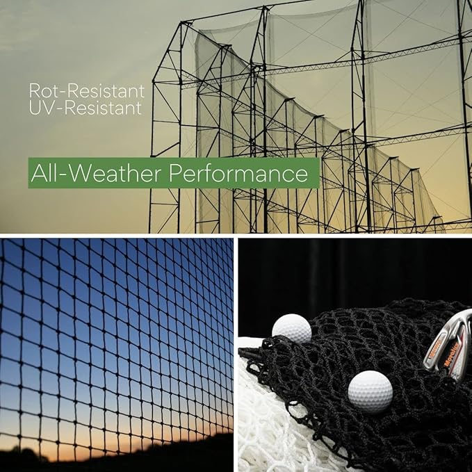 Golf Netting Material 10'x10', 10'x15',10'x20' - Golf Hitting Net for Backyard - Sport Netting Barrier for Sports