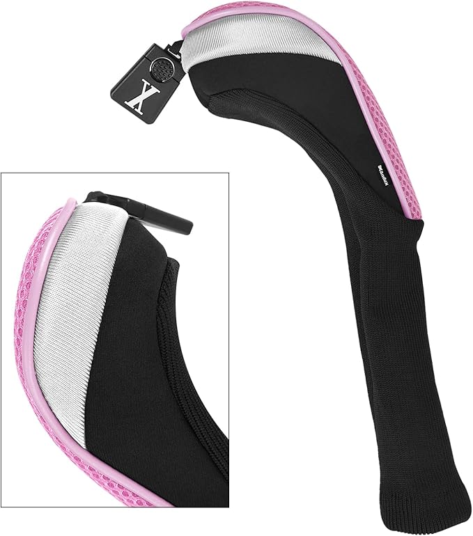 Andux 3pcs/Set Golf 460cc Driver Wood Club Head Covers Long Neck with No. Tags