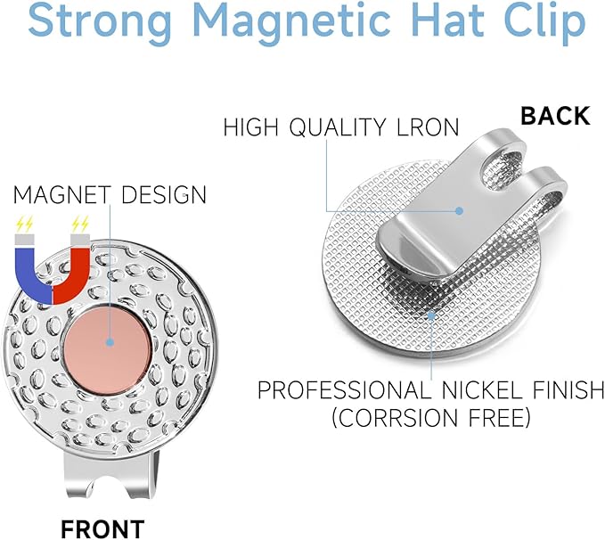 Magnetic Golf Ball Marker Clips, Funny Golf Ball Markers with Magnetic Clip, Enamel Golf Ball Markers Hat Clip Magnet for Men Women Golfer Gifts