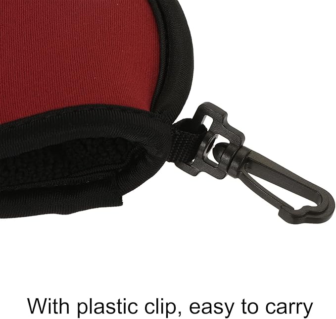 MECCANIXITY Golf Ball Cleaner Portable Pouch Pocket Washer Bag with Clips
